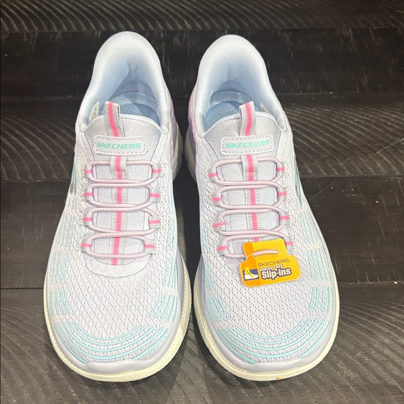 Skechers Pastel Blue and Pink Slip-On Athletic Shoes NWOT - Picture 3 of 6